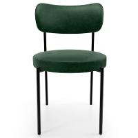 Kit 02 Cadeiras Estofadas Para Sala De Jantar Louise L02 Couríssimo Verde - Lyam Decor