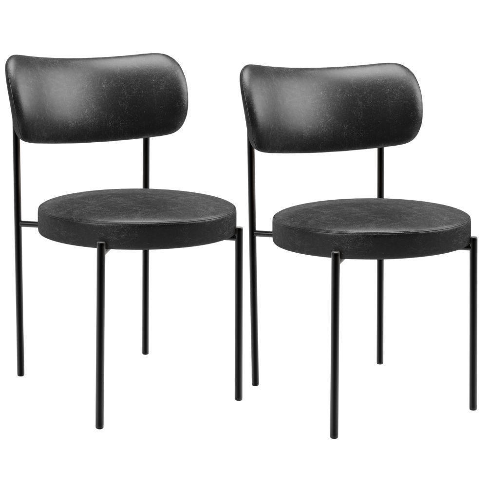 Kit 02 Cadeiras Estofadas Para Sala De Jantar Louise L02 Couríssimo Preto - Lyam Decor - 1