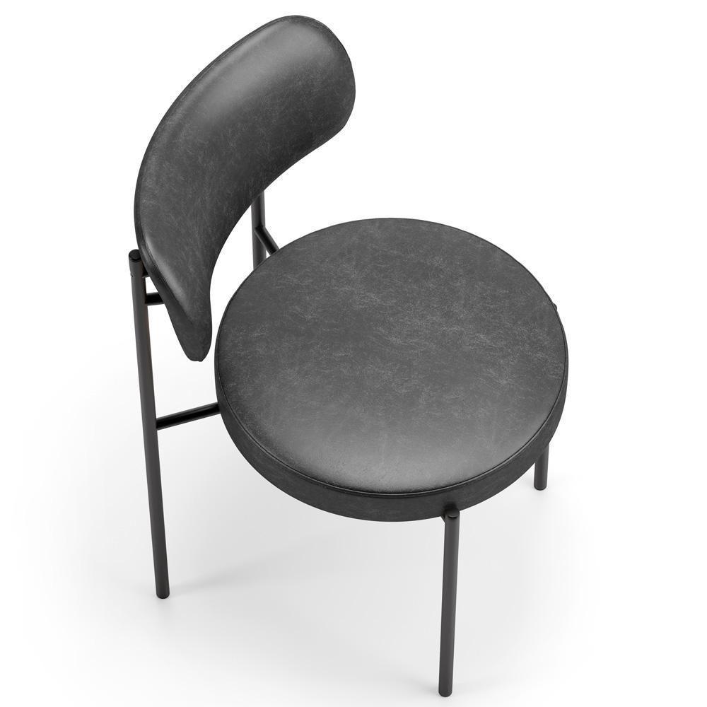 Kit 02 Cadeiras Estofadas Para Sala De Jantar Louise L02 Couríssimo Preto - Lyam Decor - 5