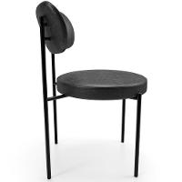 Kit 02 Cadeiras Estofadas Para Sala De Jantar Louise L02 Couríssimo Preto - Lyam Decor - 2