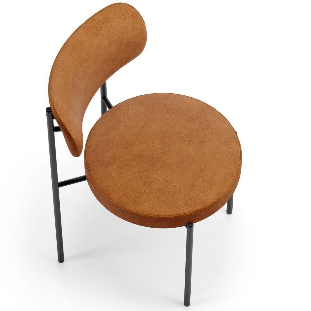 Kit 08 Cadeiras Estofadas Para Sala De Jantar Louise L02 Couríssimo Canela - Lyam Decor - 3