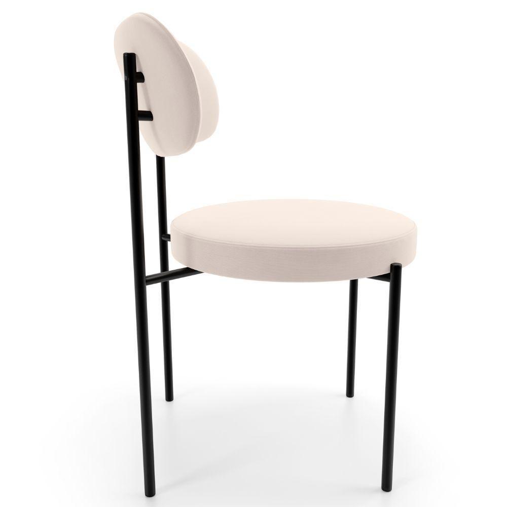 Kit 08 Cadeiras Estofadas Para Sala De Jantar Louise L02 Suede Bege - Lyam Decor - 7