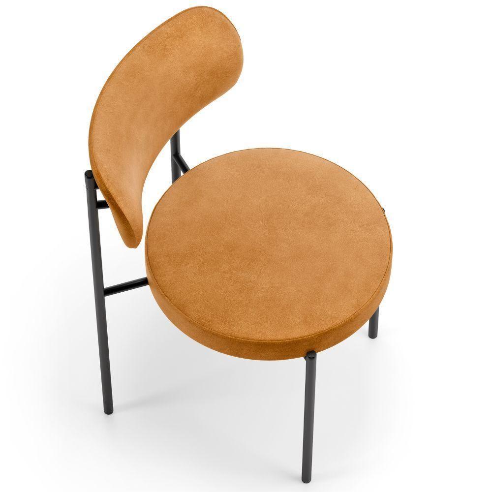 Kit 02 Cadeiras Estofadas Para Sala De Jantar Louise L02 Couríssimo Whisky - Lyam Decor - 2