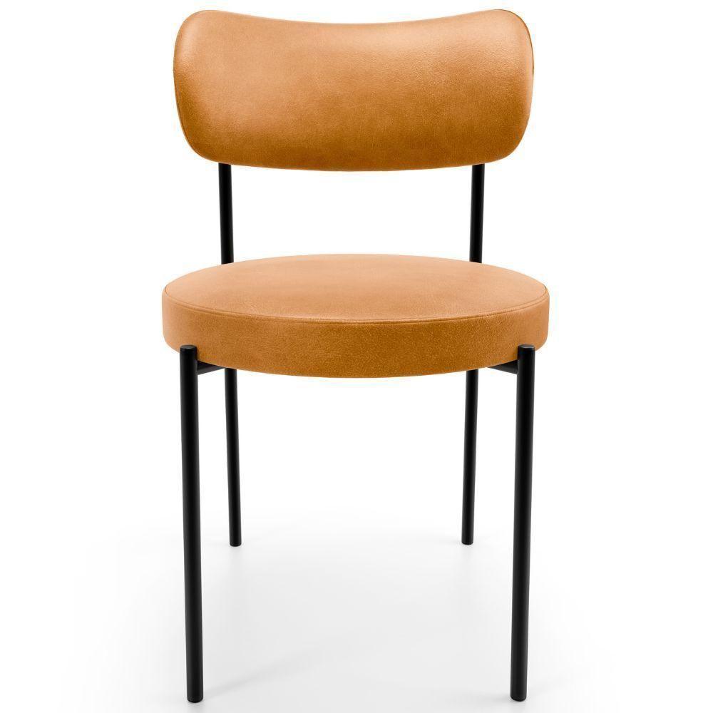 Kit 02 Cadeiras Estofadas Para Sala De Jantar Louise L02 Couríssimo Whisky - Lyam Decor - 4