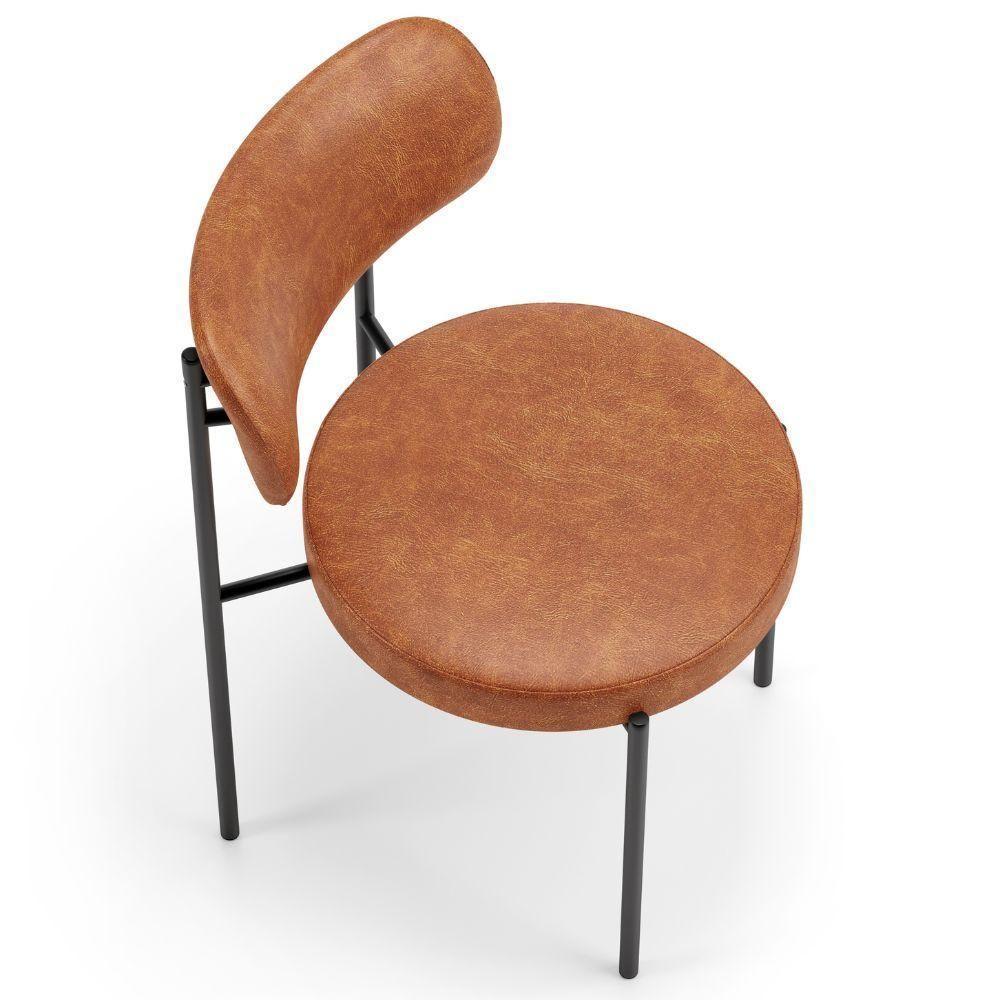 Kit 04 Cadeiras Estofadas Para Sala De Jantar Louise L02 Couríssimo Camel - Lyam Decor - 7