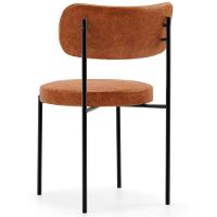 Kit 02 Cadeiras Estofadas Para Sala De Jantar Louise L02 Couríssimo Camel - Lyam Decor - 5