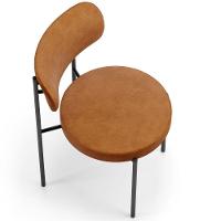 Kit 02 Cadeiras Estofadas Para Sala De Jantar Louise L02 Couríssimo Canela - Lyam Decor - 3