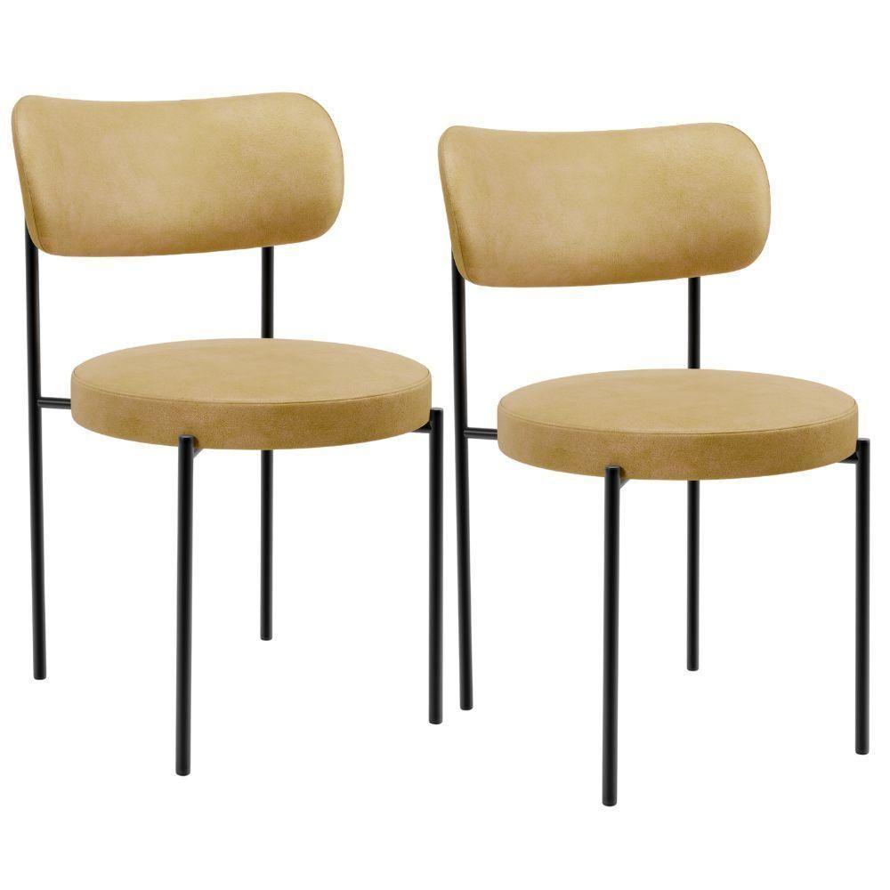 Kit 02 Cadeiras Estofadas Para Sala De Jantar Louise L02 Couríssimo Fendi - Lyam Decor - 1