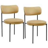 Kit 02 Cadeiras Estofadas Para Sala De Jantar Louise L02 Couríssimo Fendi - Lyam Decor - 1