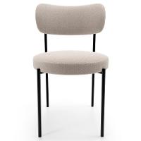 Kit 04 Cadeiras Estofadas Para Sala De Jantar Louise L02 Bouclê Creme - Lyam Decor - 3