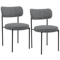 Kit 02 Cadeiras Estofadas Para Sala De Jantar Louise L02 Pied Poule - Lyam Decor - 1