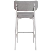 Kit 03 Banquetas Alta Bar Cozinha Sala De Jantar Aço Branco Kaira C01 Linho Cinza - Lyam Decor