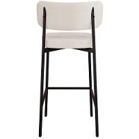 Kit 02 Banquetas Alta Bar Cozinha Sala De Jantar Aço Preto Kaira C01 Linho Palha Courino Café - Lyam Decor