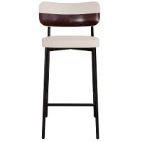 Kit 02 Banquetas Alta Bar Cozinha Sala De Jantar Aço Preto Kaira C01 Linho Palha Courino Café - Lyam Decor - 6