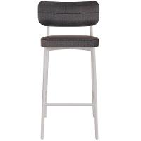 Kit 02 Banquetas Alta Bar Cozinha Sala De Jantar Aço Branco Kaira C01 Linho Preto - Lyam Decor