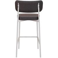 Kit 02 Banquetas Alta Bar Cozinha Sala De Jantar Aço Branco Kaira C01 Linho Preto Courino Preto - Lyam Decor