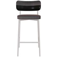 Kit 02 Banquetas Alta Bar Cozinha Sala De Jantar Aço Branco Kaira C01 Linho Preto Courino Preto - Lyam Decor - 7