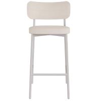 Kit 02 Banquetas Alta Bar Cozinha Sala De Jantar Aço Branco Kaira C01 Linho Palha - Lyam Decor - 2