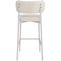 Kit 02 Banquetas Alta Bar Cozinha Sala De Jantar Aço Branco Kaira C01 Linho Palha - Lyam Decor