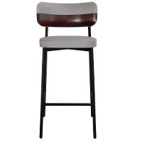 Kit 02 Banquetas Alta Bar Cozinha Sala De Jantar Aço Preto Kaira C01 Linho Cinza Courino Café - Lyam Decor