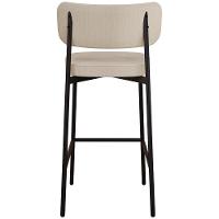 Kit 02 Banquetas Alta Bar Cozinha Sala De Jantar Aço Preto Kaira C01 Linho Areia Courino Café - Lyam Decor