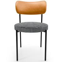 Mesa Para Sala De Jantar Valência Com 06 Cadeiras Sala De Jantar Louise L02 Couríssimo Whisky Pied Poule - Lyam Decor - 2