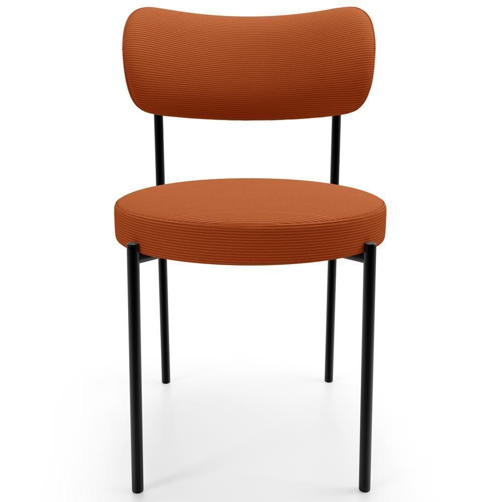 Mesa Para Sala De Jantar Valência Com 06 Cadeiras Sala De Jantar Louise L02 Tecido Terracota - Lyam Decor - 2