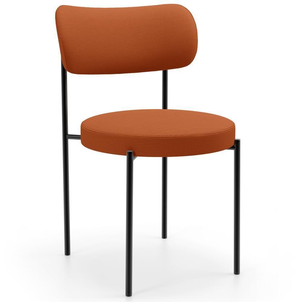 Mesa Para Sala De Jantar Valência Com 06 Cadeiras Sala De Jantar Louise L02 Tecido Terracota - Lyam Decor - 8