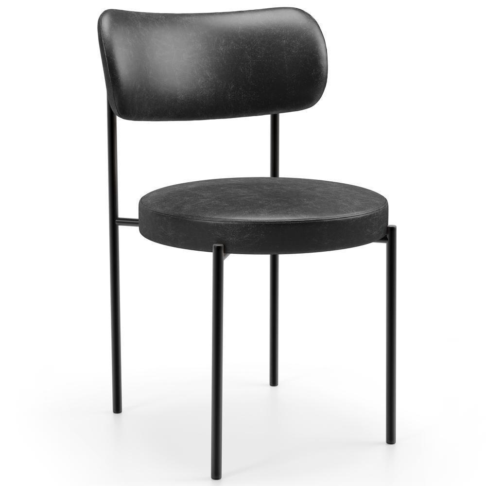 Mesa Para Sala De Jantar Valência Com 06 Cadeiras Sala De Jantar Louise L02 Couríssimo Preto - Lyam Decor - 8