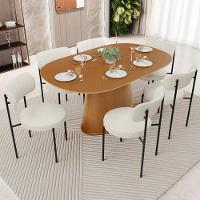 Mesa Para Sala De Jantar Valência Com 06 Cadeiras Sala De Jantar Louise L02 Linho Champagne - Lyam Decor - 9