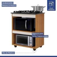 Balcão Para Cooktop 4 Bocas Turim Kaiki Móveis Nature Off White - 2