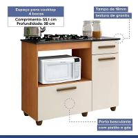 Balcão Para Cooktop 4 Bocas Violeta Kaiki Móveis Nature Off White - 2