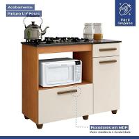 Balcão Para Cooktop 4 Bocas Violeta Kaiki Móveis Nature Off White - 3