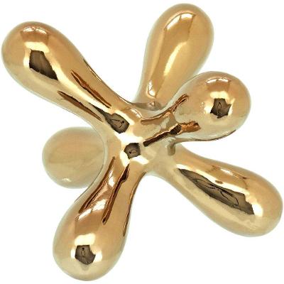 Adorno Decorativo Enfeite Casa Molécula Metal 14x14x14cm Dourado