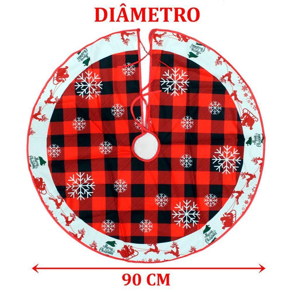 Saia Para árvore Natal Temática Flocos De Neve Natalino 90cm - 2