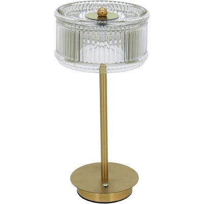 Luminária Decorativa Abajur Led Mesa Usb Metal 32x14x14cm Dourado