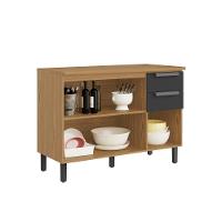 Armário Balcão Itatiaia Portas Gavetas Grafite New Porto - 2