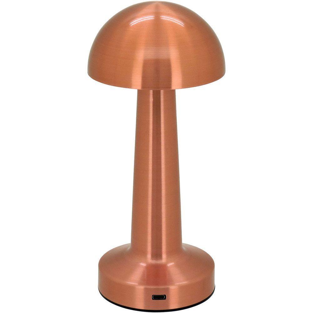 Luminária Decorativa Led Mesa Usb Metal 21x9x9cm Cobre - 1