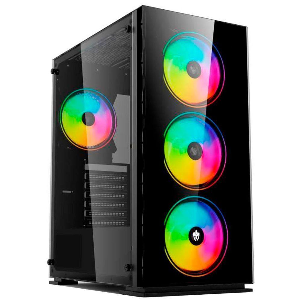 Gabinete Gamer Evolut Han, Lateral Em Vidro Temperado, 3x Fans Rgb, Usb 3.0, Atx - Eg-817 - 1