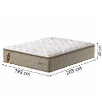 Cama Box Casal King Colchão Molas Guarda Costas Max Com Pillow 193x203x78cm Suede Bege/branco - 2