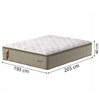 Cama Box Baú Casal King Colchão Molas Guarda Costas Max Com Pillow 193x203x81cm Suede Bege/branco - 3