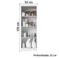 Armário Multiuso Organizador Lavanderia 2 Portas 3 Prateleiras 1,70m New Aramóveis Branco