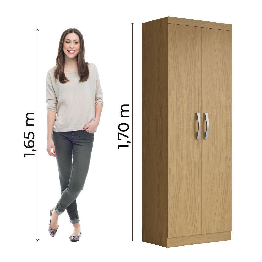 Armário Multiuso Organizador Lavanderia 2 Portas 3 Prateleiras 1,70m New Aramóveis Atacama - 2