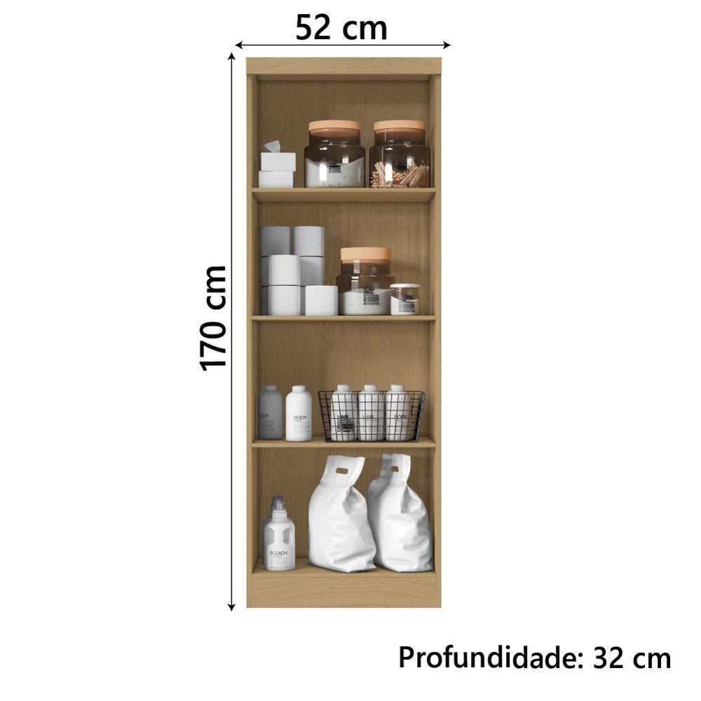 Armário Multiuso Organizador Lavanderia 2 Portas 3 Prateleiras 1,70m New Aramóveis Atacama - 4