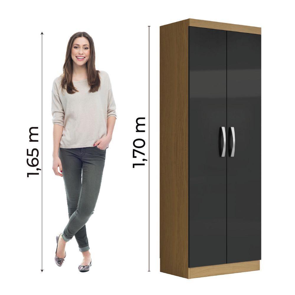 Armário Multiuso Organizador Lavanderia 2 Portas 3 Prateleiras 1,70m New Aramóveis Atac Graf - 2