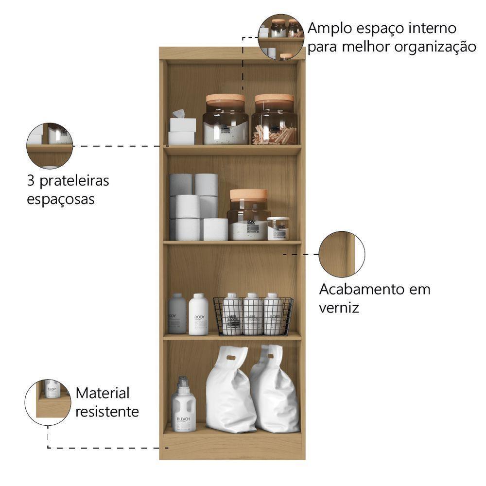 Armário Multiuso Organizador Lavanderia 2 Portas 3 Prateleiras 1,70m New Aramóveis Atac Graf - 3