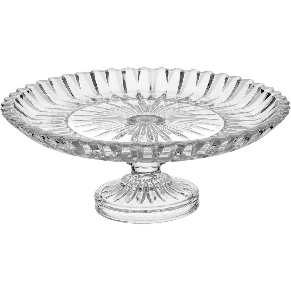 Centro Mesa Decorativo Fruteira Com Pé Vidro 11x30x30cm - 1