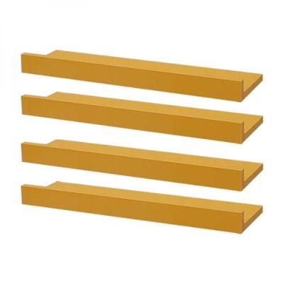 Kit 4 Prateleiras Porta Quadros 50 x 10cm Amarela