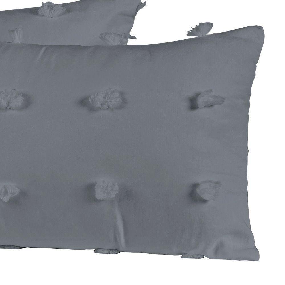 Capas De Almofadas Poppy 60cm X 30cm 04 Peças - Cinza - 1