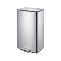 Lixeira Retangular C- Pedal E Balde 40 L Aço Inoxidável Escovado Linha Plana Brinox - 1